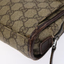 GUCCI GG Supreme Clutch Bag PVC Beige Silver 108844 Auth 137718-10