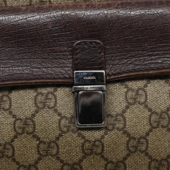 GUCCI GG Supreme Clutch Bag PVC Beige Silver 108844 Auth 137718