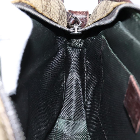 GUCCI GG Supreme Clutch Bag PVC Beige Silver 108844 Auth 137718