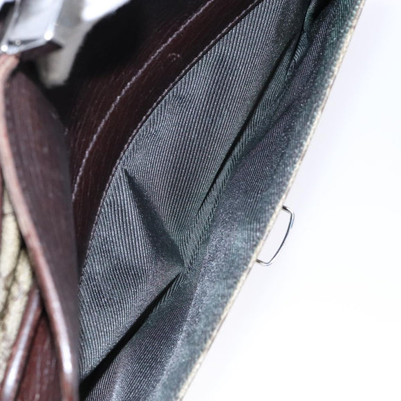 GUCCI GG Supreme Clutch Bag PVC Beige Silver 108844 Auth 137718