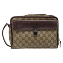 GUCCI GG Supreme Clutch Bag PVC Beige Silver 108844 Auth 137718-2