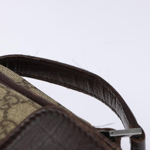 GUCCI GG Supreme Clutch Bag PVC Beige Silver 108844 Auth 137718