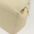 Salvatore Ferragamo Gancini Shoulder Bag Leather White Gold Auth 137725-14