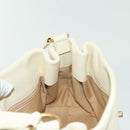 Salvatore Ferragamo Gancini Shoulder Bag Leather White Gold Auth 137725-17