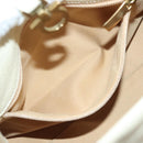 Salvatore Ferragamo Gancini Shoulder Bag Leather White Gold Auth 137725-19