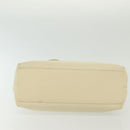 Salvatore Ferragamo Gancini Shoulder Bag Leather White Gold Auth 137725-5