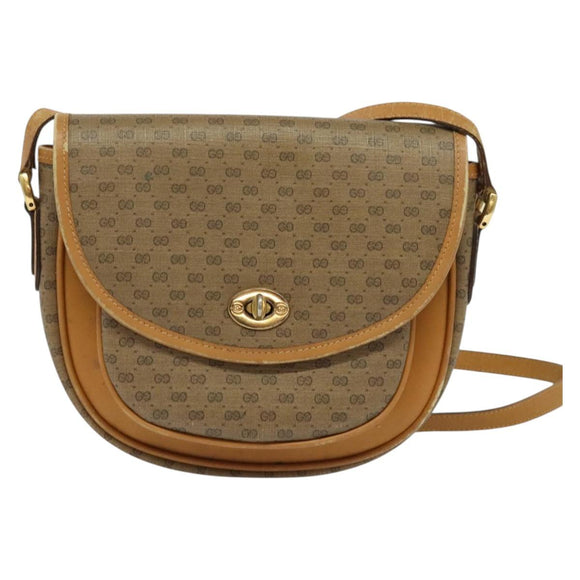 GUCCI Micro GG Supreme Shoulder Bag PVC Beige Gold 001 58 0930 Auth 137729