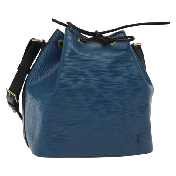 LOUIS VUITTON Epi Petit Noe Shoulder Bag Bicolor Black Blue M44152 Auth 137735