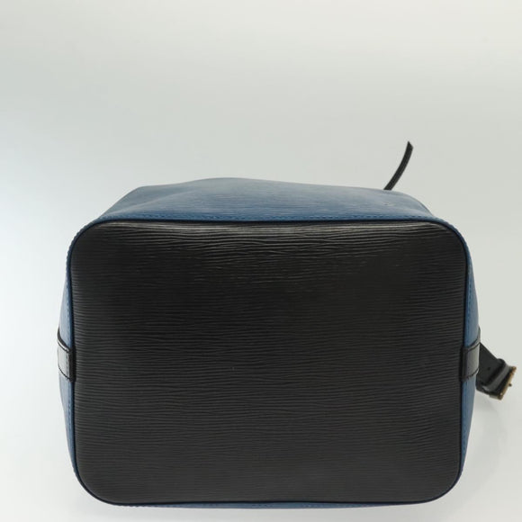LOUIS VUITTON Epi Petit Noe Shoulder Bag Bicolor Black Blue M44152 Auth 137735