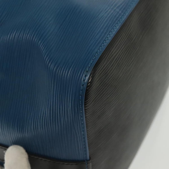 LOUIS VUITTON Epi Petit Noe Shoulder Bag Bicolor Black Blue M44152 Auth 137735