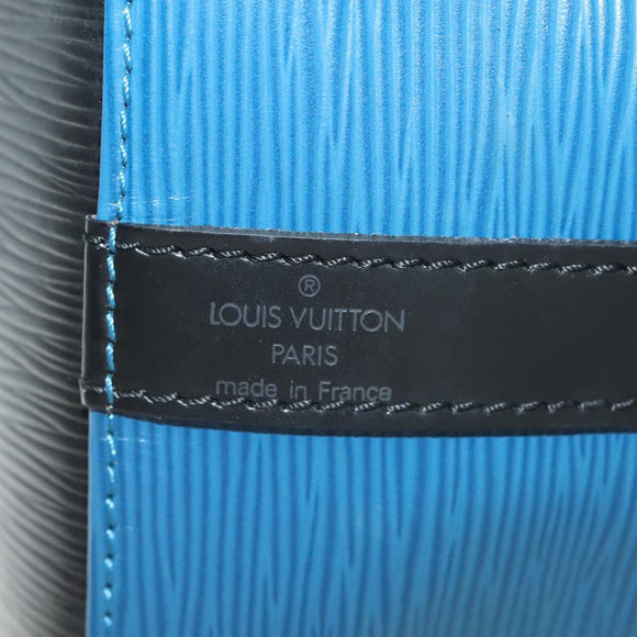LOUIS VUITTON Epi Petit Noe Shoulder Bag Bicolor Black Blue M44152 Auth 137735