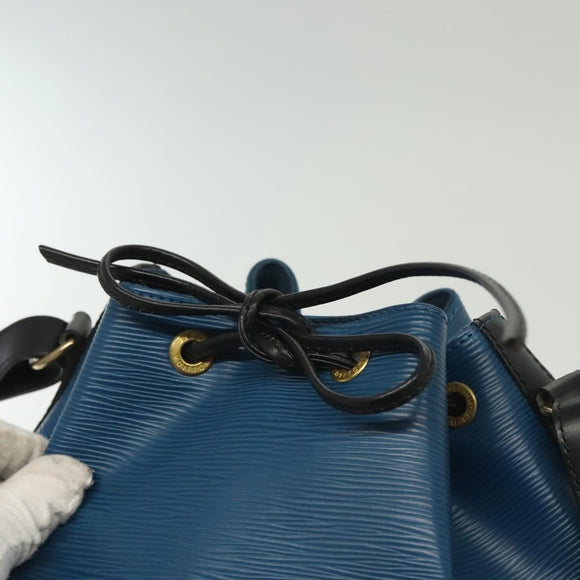 LOUIS VUITTON Epi Petit Noe Shoulder Bag Bicolor Black Blue M44152 Auth 137735