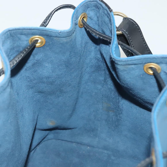 LOUIS VUITTON Epi Petit Noe Shoulder Bag Bicolor Black Blue M44152 Auth 137735