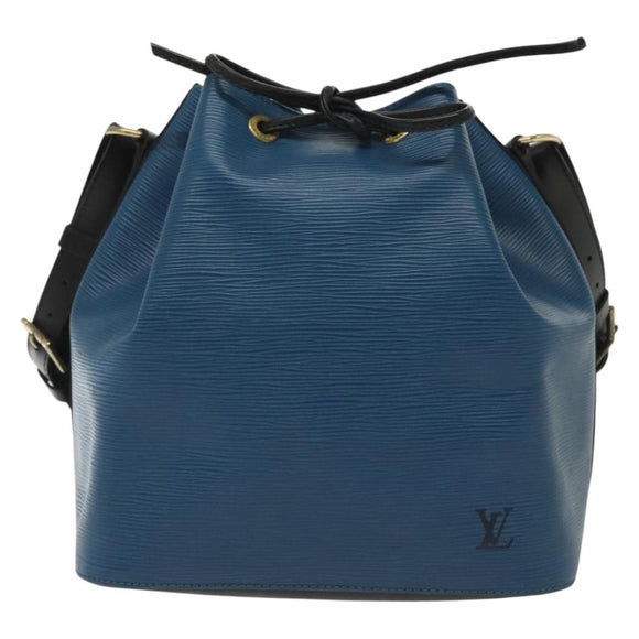 LOUIS VUITTON Epi Petit Noe Shoulder Bag Bicolor Black Blue M44152 Auth 137735