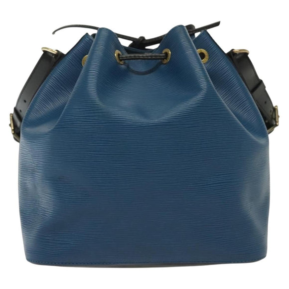 LOUIS VUITTON Epi Petit Noe Shoulder Bag Bicolor Black Blue M44152 Auth 137735