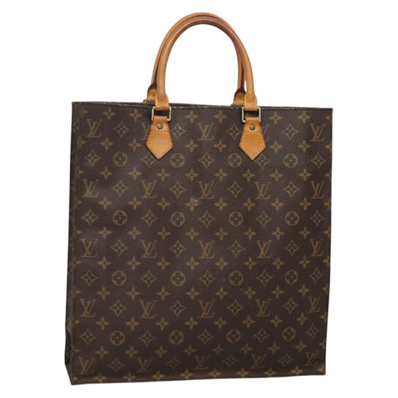 LOUIS VUITTON Monogram Sac Plat Hand Bag M51140 LV Auth 137740