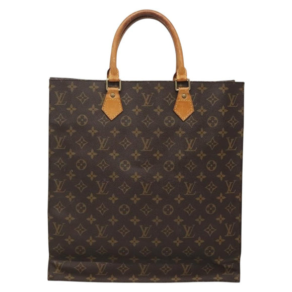 LOUIS VUITTON Monogram Sac Plat Hand Bag M51140 LV Auth 137740