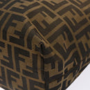 FENDI Zucca Canvas Tote Bag Black Brown Auth 137741-15