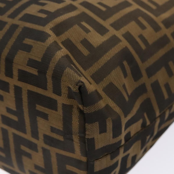 FENDI Zucca Canvas Tote Bag Black Brown Auth 137741