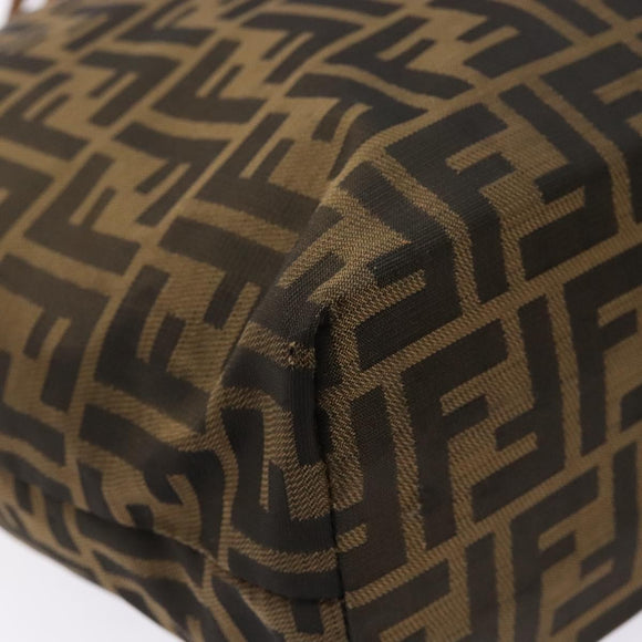 FENDI Zucca Canvas Tote Bag Black Brown Auth 137741