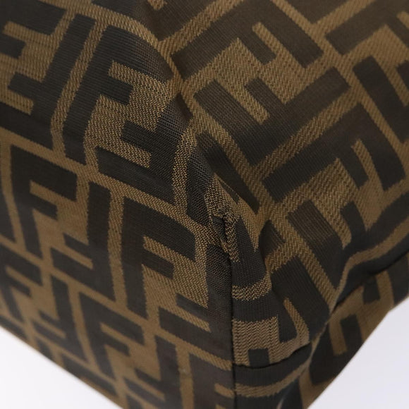 FENDI Zucca Canvas Tote Bag Black Brown Auth 137741