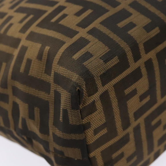 FENDI Zucca Canvas Tote Bag Black Brown Auth 137741