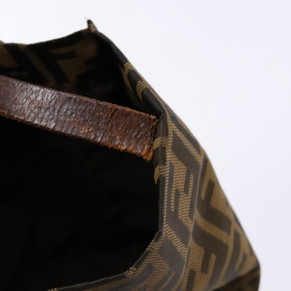 FENDI Zucca Canvas Tote Bag Black Brown Auth 137741