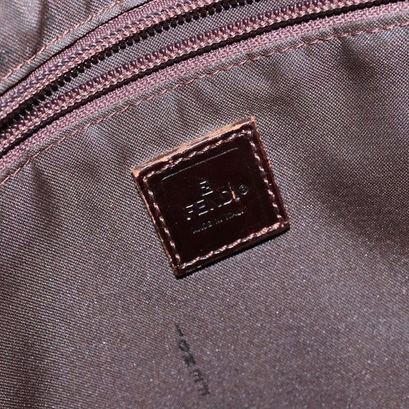 FENDI Zucca Canvas Tote Bag Black Brown Auth 137741