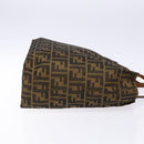 FENDI Zucca Canvas Tote Bag Black Brown Auth 137741-3