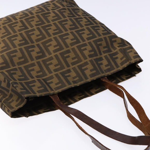 FENDI Zucca Canvas Tote Bag Black Brown Auth 137741