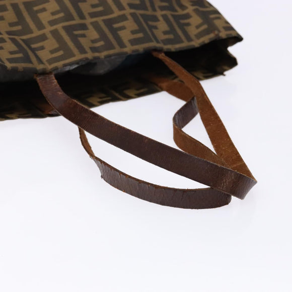 FENDI Zucca Canvas Tote Bag Black Brown Auth 137741