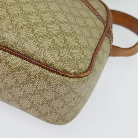 CELINE Macadam Canvas Shoulder Bag PVC Beige Gold Auth 137747