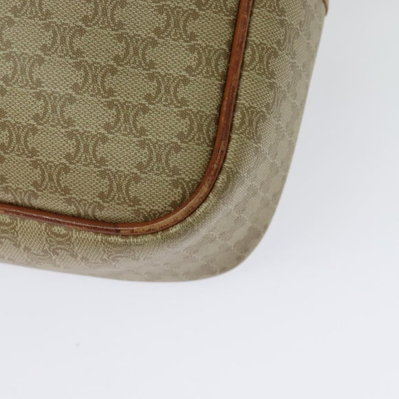 CELINE Macadam Canvas Shoulder Bag PVC Beige Gold Auth 137747