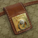 CELINE Macadam Canvas Shoulder Bag PVC Beige Gold Auth 137747-18