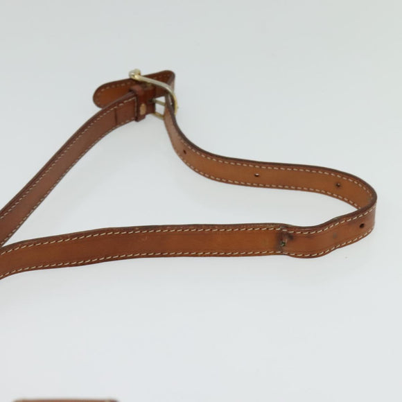 CELINE Macadam Canvas Shoulder Bag PVC Beige Gold Auth 137747