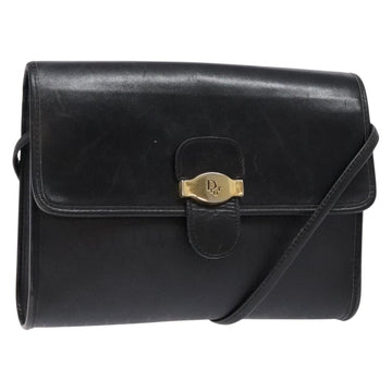 Christian Dior Honeycomb Canvas Shoulder Bag PVC Black Gold Auth 137748