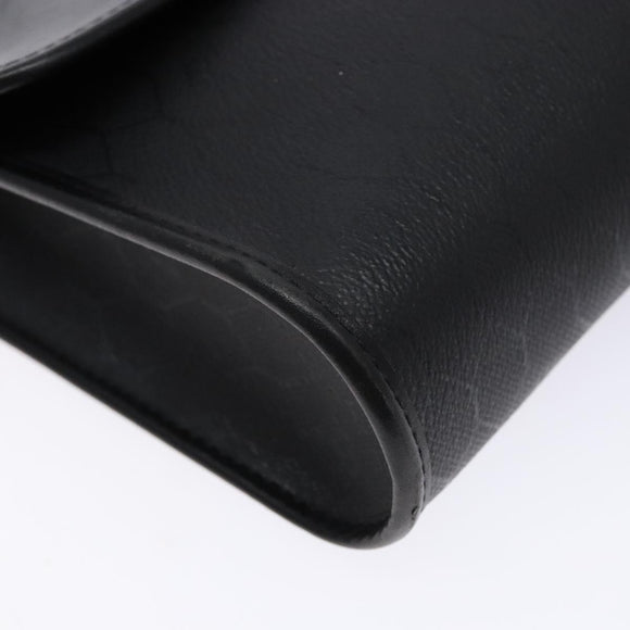 Christian Dior Honeycomb Canvas Shoulder Bag PVC Black Gold Auth 137748