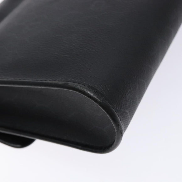 Christian Dior Honeycomb Canvas Shoulder Bag PVC Black Gold Auth 137748