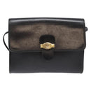 Christian Dior Honeycomb Canvas Shoulder Bag PVC Black Gold Auth 137748-2