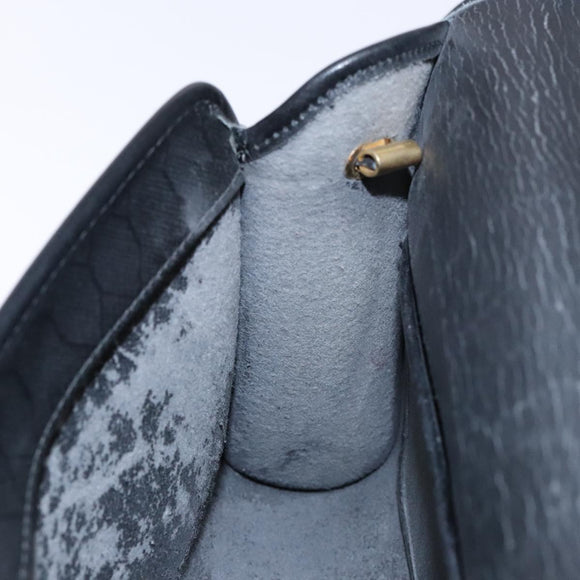 Christian Dior Honeycomb Canvas Shoulder Bag PVC Black Gold Auth 137748