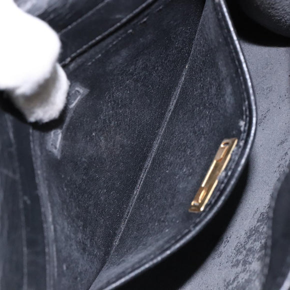 Christian Dior Honeycomb Canvas Shoulder Bag PVC Black Gold Auth 137748