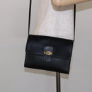 Christian Dior Honeycomb Canvas Shoulder Bag PVC Black Gold Auth 137748-22