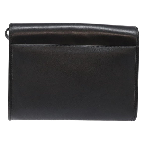 Christian Dior Honeycomb Canvas Shoulder Bag PVC Black Gold Auth 137748