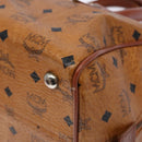 MCM Logogram Vicetos Hand Bag PVC Leather Brown Gold Auth 137750-9