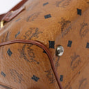 MCM Logogram Vicetos Hand Bag PVC Leather Brown Gold Auth 137750-16
