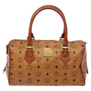 MCM Logogram Vicetos Hand Bag PVC Leather Brown Gold Auth 137750-13