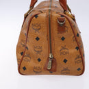MCM Logogram Vicetos Hand Bag PVC Leather Brown Gold Auth 137750-3