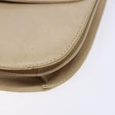 PRADA Chain Shoulder Bag Leather plastic Beige Silver Auth 137752-15