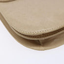 PRADA Chain Shoulder Bag Leather plastic Beige Silver Auth 137752-16