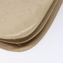 PRADA Chain Shoulder Bag Leather plastic Beige Silver Auth 137752-17